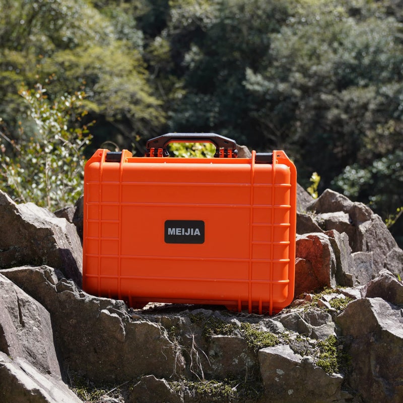 MEIJIA All Weather Portable IP67 Waterproof Protective Case, Hard Camera Case with customizable foam, Perfectly Protection of Camera, Drones,Pistols,Lens,Equipments,18.5 x14.06x6.93inches(Orange) - Image 2